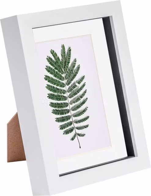 Nicola Spring White 3D Box Photo Frame with 4x6 inch Mount