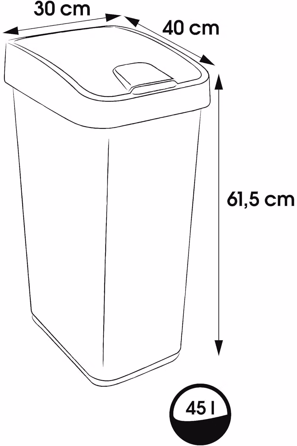 Keeeper Magne Waste Bin with Flip Lid, 45 l, Nordic Blue – 4