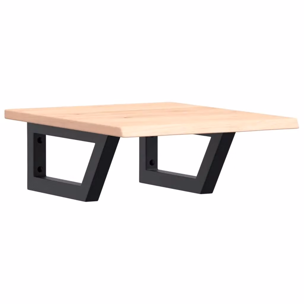 Berkfield Home Wall Mounted Basin Shelf in Brown Oak and Black Steel