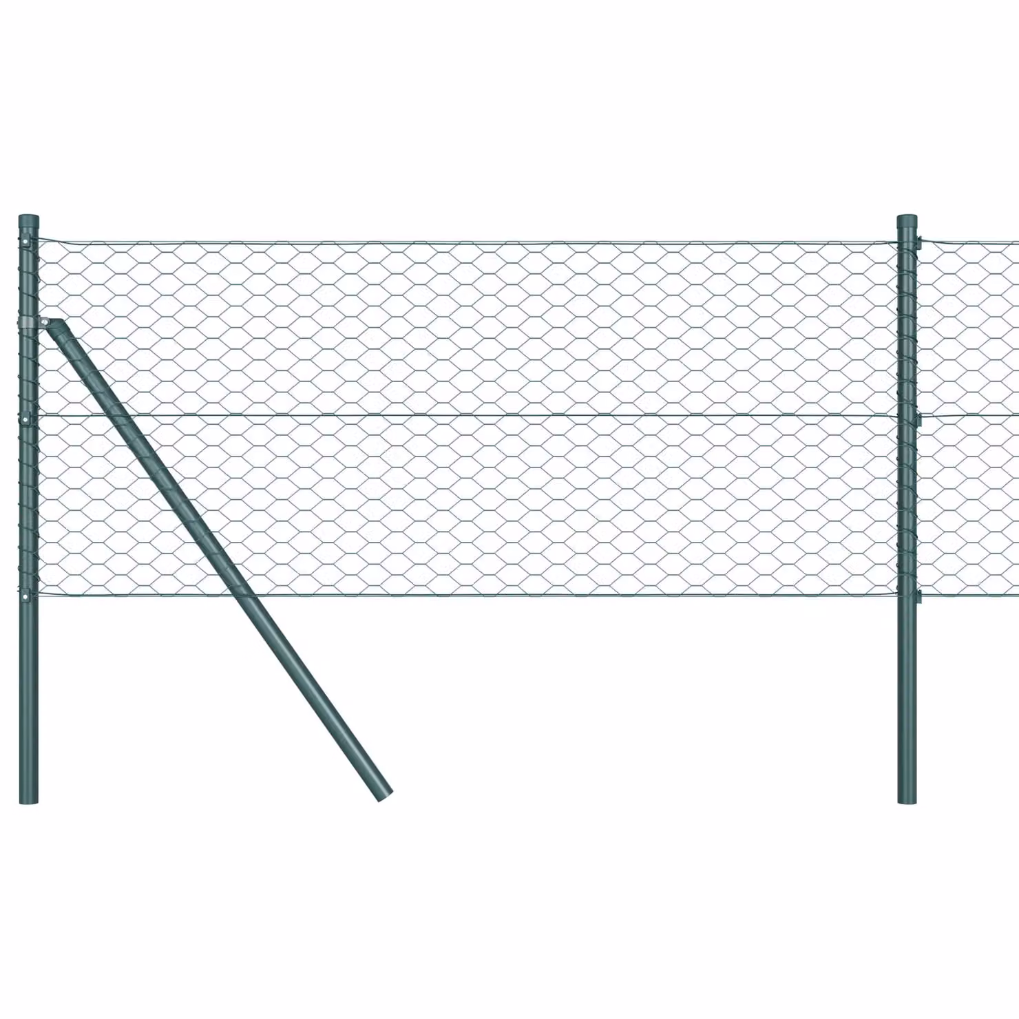 Berkfield Home Green PVC-Coated Steel Hexagon Fence, H: 60 cm x L: 100 m – 2