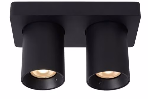 Lucide Nigel Dimmable LED Ceiling Spotlight, Black Aluminium Cylinder, GU10 – 1