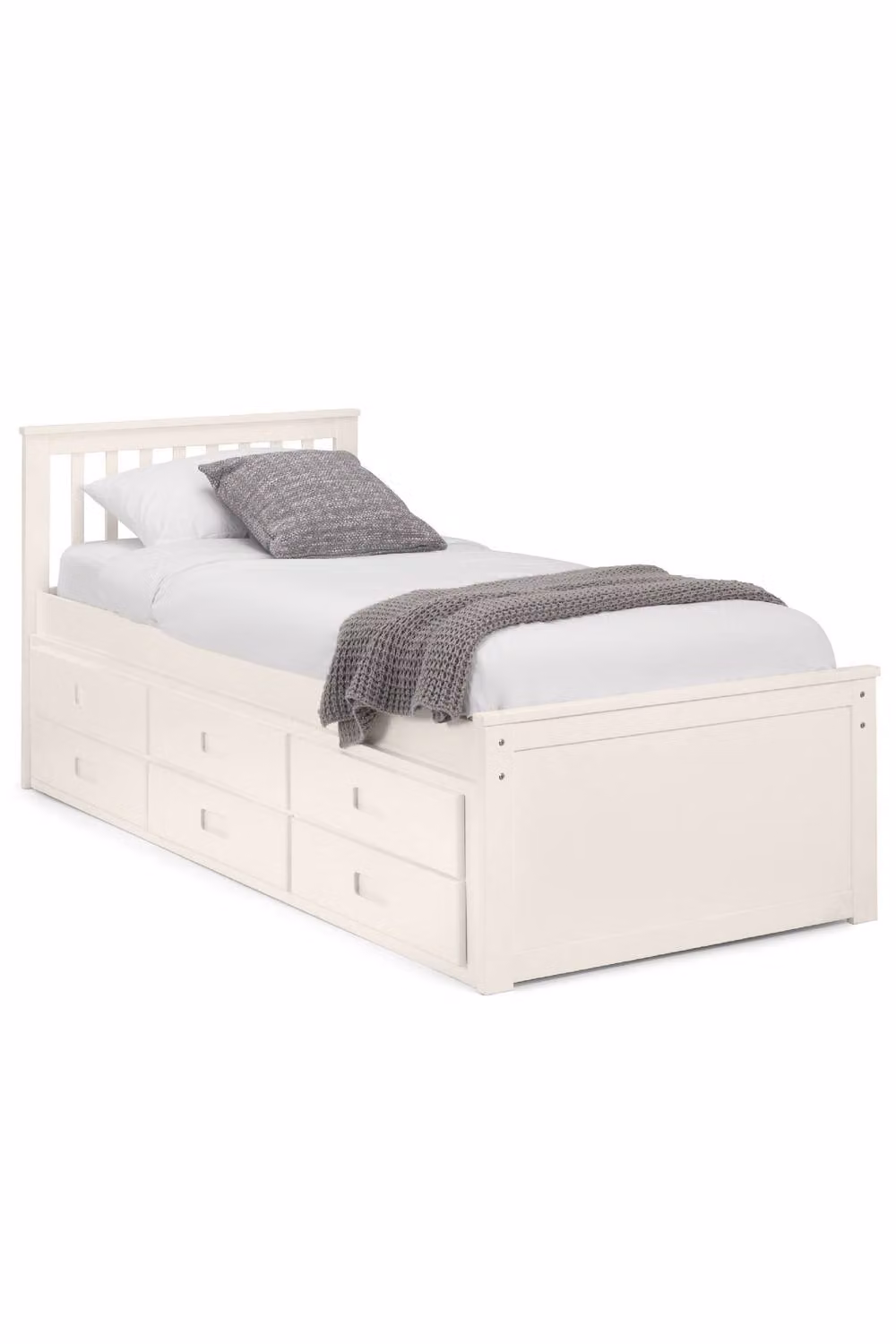 Julian Bowen Maisie White Wooden Bed Frame with Drawers, 90 x 190 cm – 2