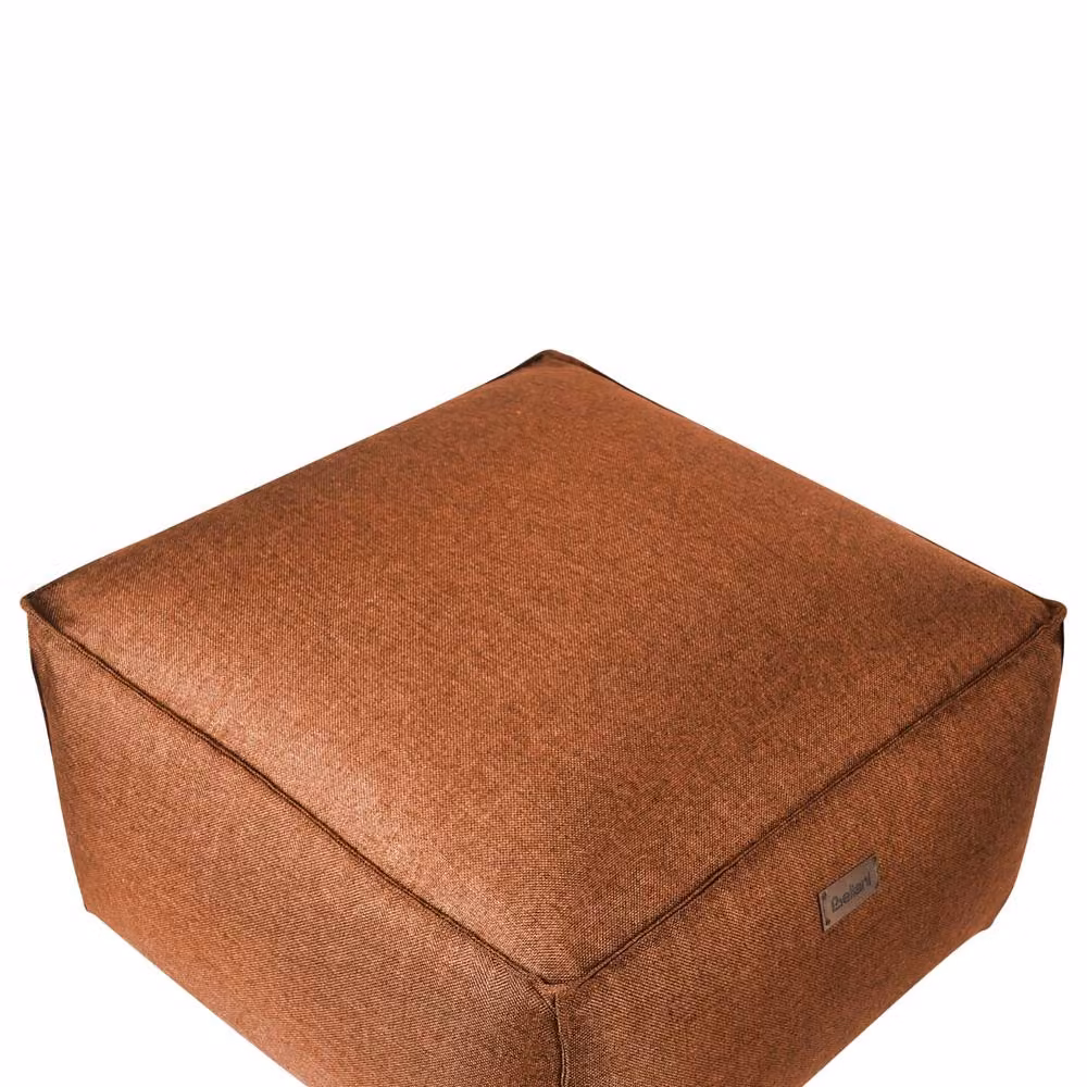 Wyld and Coco Brown Woven Square Pouffe with EPS Beads Filling – 4