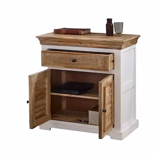 Adorable Lifestyle Alfie Mango Wood Sideboard in Brown and White, W80 x D40 x H80 cm – 3