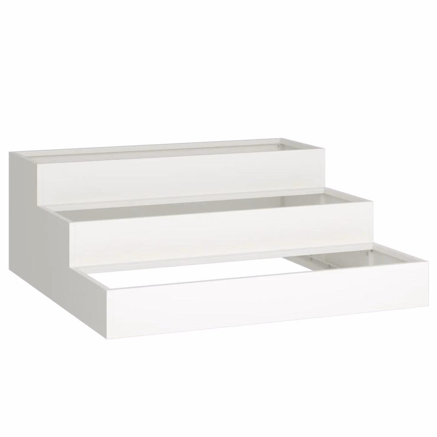 Berkfield Home 3-Tier Steel Garden Planter, White, W/D/H: 90 x 90 x 35 cm – 2