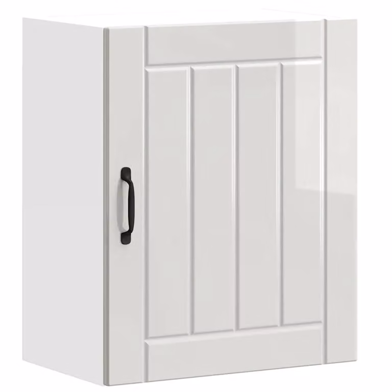 Berkfield Home Lucca Modern Kitchen Wall Cabinet in High Gloss White with Glass Doors