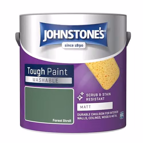 Johnstone's Washable Matt Emulsion Paint, Forest Stroll Green, 2.5L – 2
