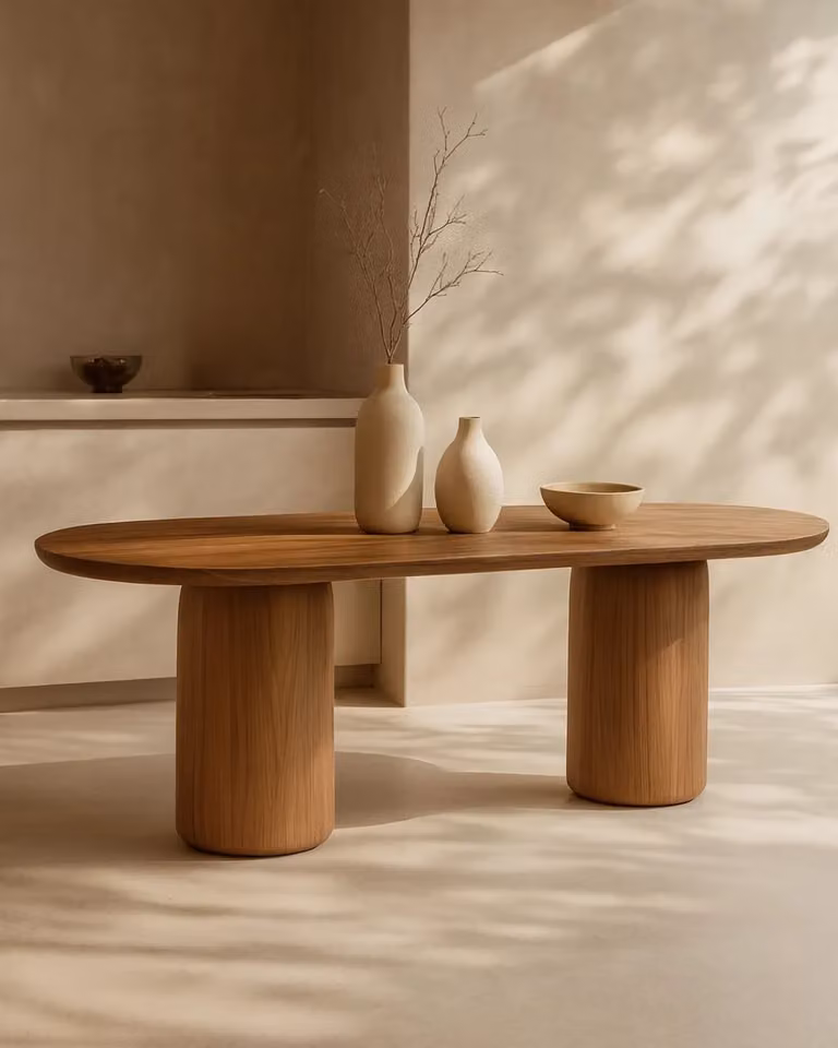 Tommy Franks Basilca Oval Dining Table in Brown Wood, W/D/H: 240 x 120 x 74 cm
