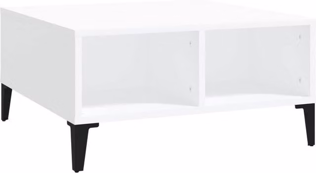 Berkfield Home Modern White Square Coffee Table in Composite Wood W/D/H: 60 x 60 x 30 cm