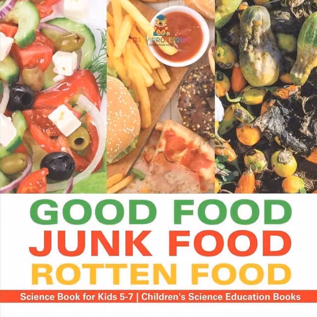 Baby Professor Good Food, Junk Food, Rotten Food Science Book for Kids 5-7, Multicolour Paper Book