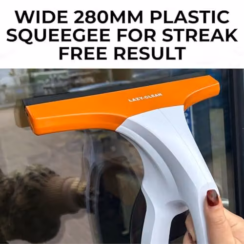Lazy Tools Lightweight Cordless Window Vac with 280mm Squeegee in White and Orange – 2