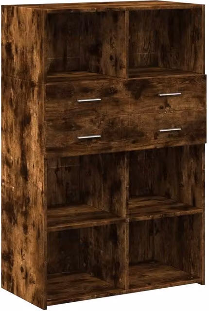 Berkfield Home Smoked Oak Highboard in Brown, W: 80 cm, D: 42.5 cm, H: 124 cm – 1