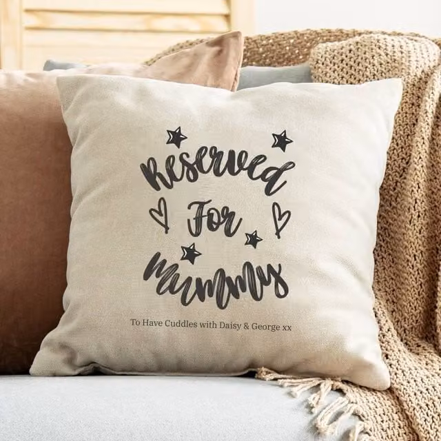Aye Do Gifts Personalised Reserved for Mummy Cushion in Beige, W/D/H: 40 x 40 x 40 cm