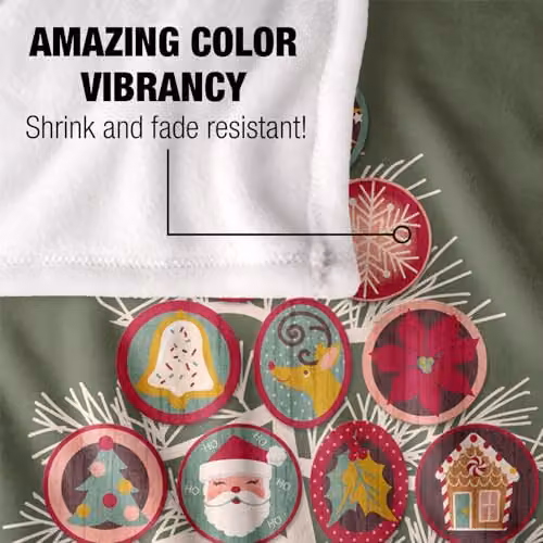 JQ Licensing Christmas Tree Ornaments Silky Touch Super Soft Fleece Throw Blanket, Multicolour, W/D/H: 91 x 147 cm – 3
