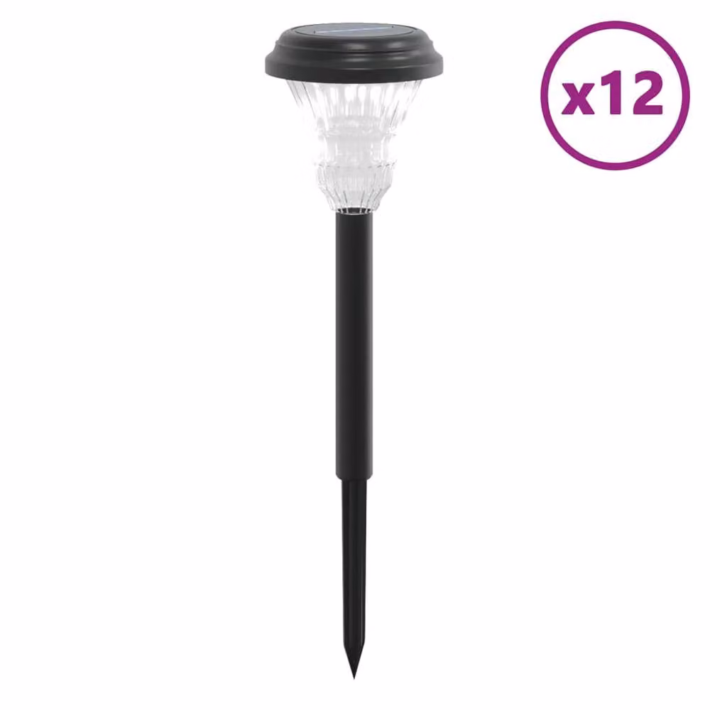 Berkfield Home Solar Pathway Lights with Ground Spikes, 12 Pack, Black – 2