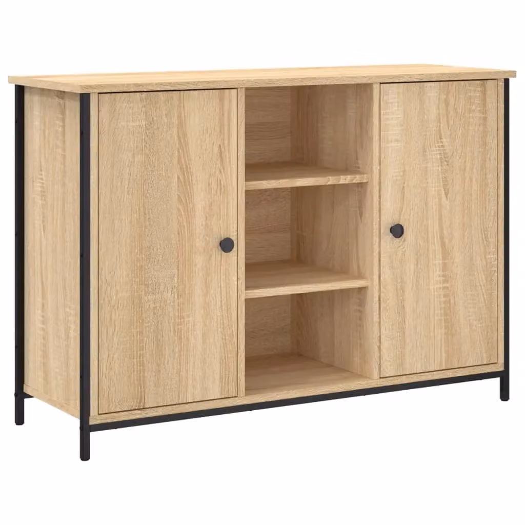Berkfield Home Sonoma Oak Sideboard in Brown, W/D/H: 100 x 35 x 70 cm – 2
