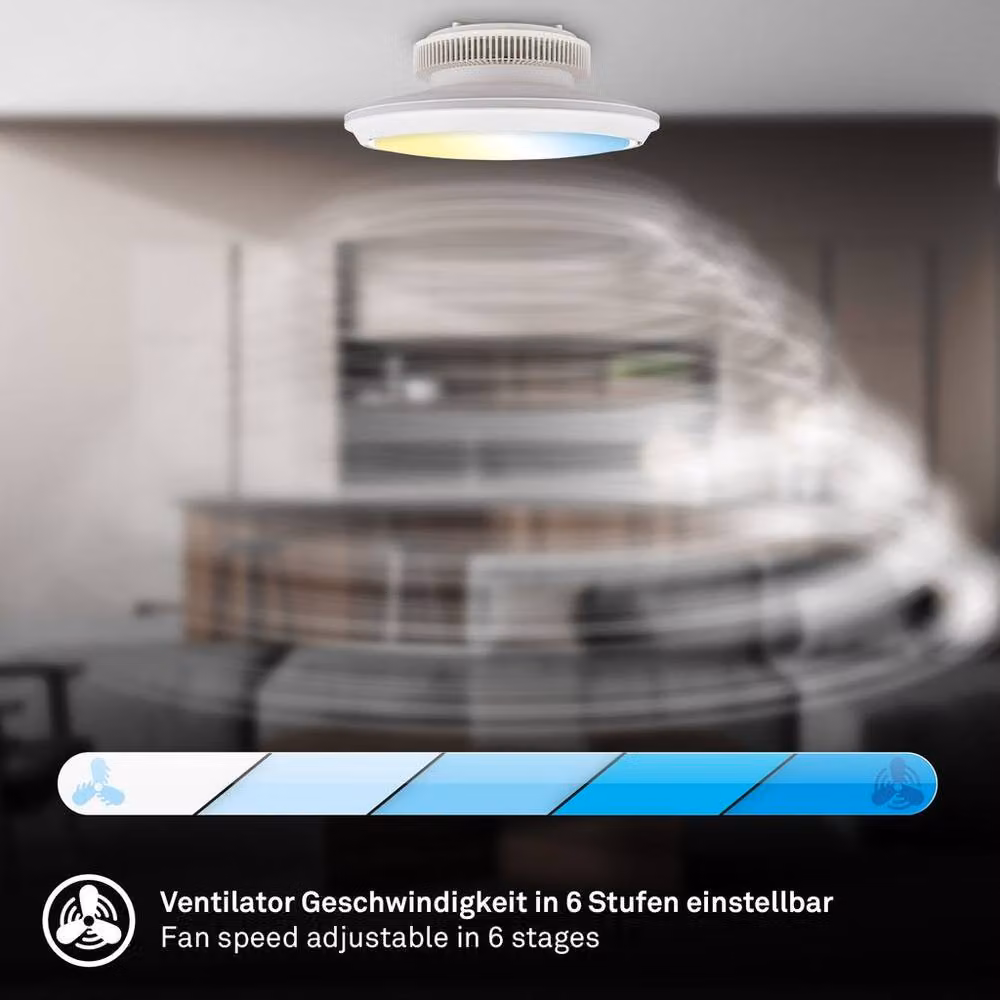 Briloner White LED Ceiling Light with Fan, CCT Dimmable and Remote Control – 5