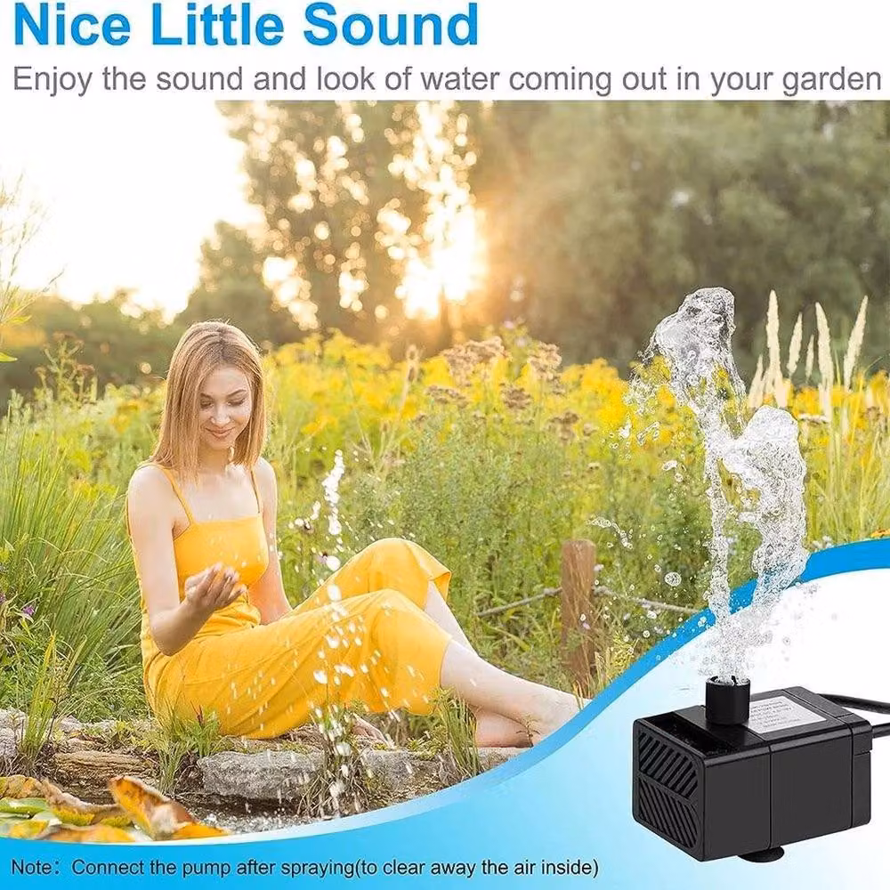 NESTLUNE Solar Powered Submersible Fountain Water Pump in Black – 5