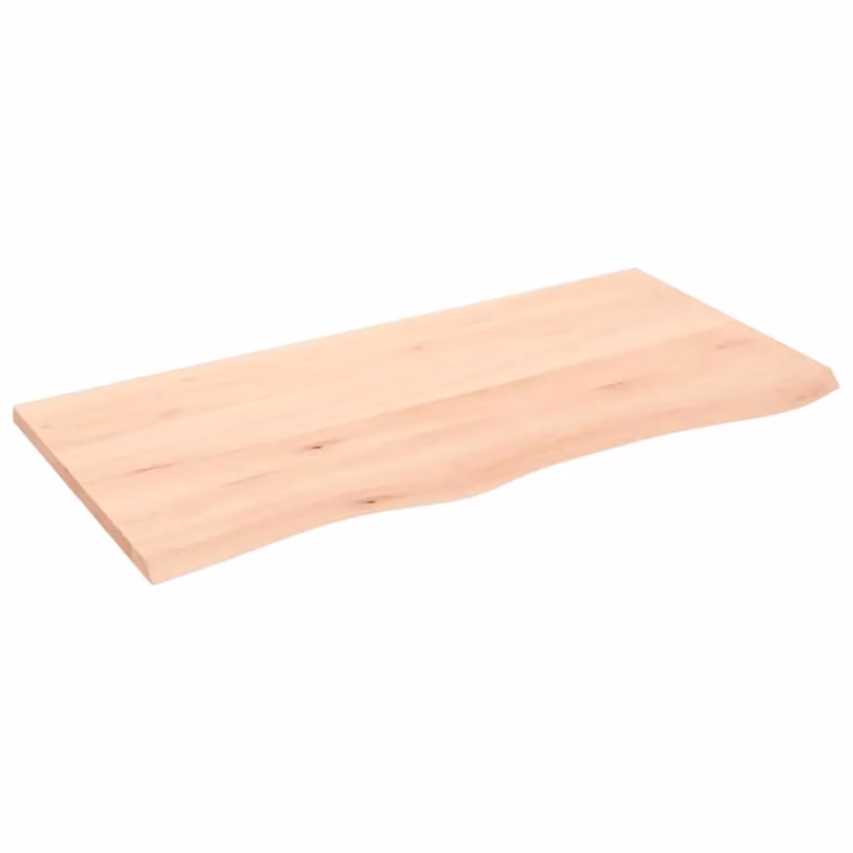 Berkfield Home Brown Untreated Solid Wood Bathroom Countertop W: 100 cm, D: 50 cm, H: 2 cm