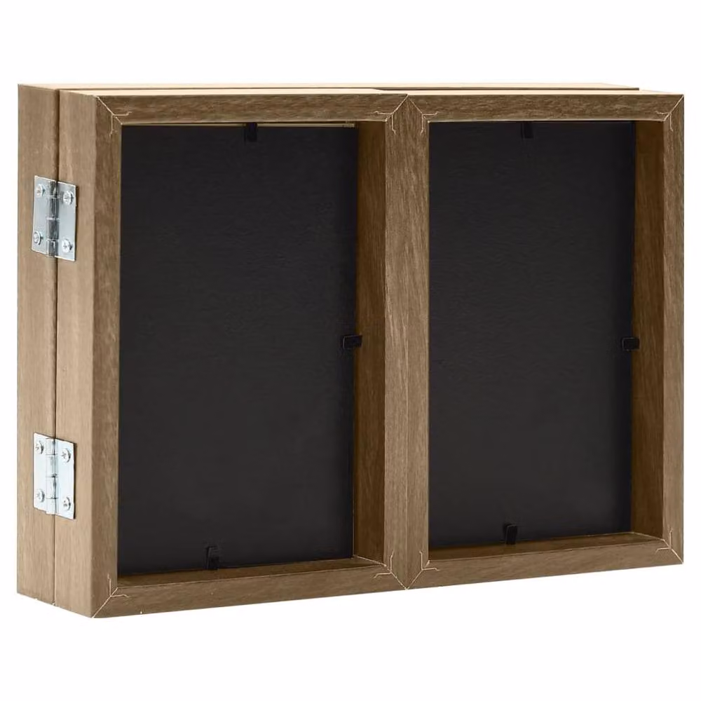 Berkfield Home Trifold Photo Frame Collage in Light Brown, W: 22 cm, H: 15 cm – 4