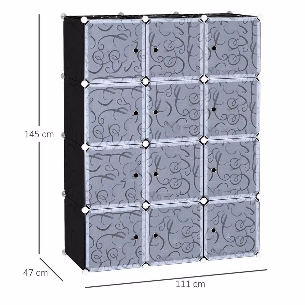 Nordara DIY Portable Modular Closet Cube Organiser in Black – 2