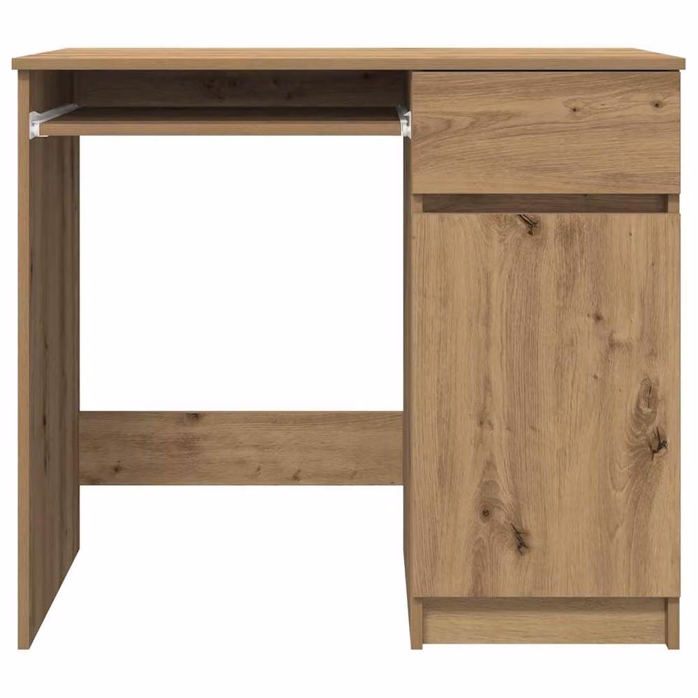 Berkfield Home Artisan Oak Writing Desk in Brown, W/D/H: 86 x 49 x 76 cm – 4