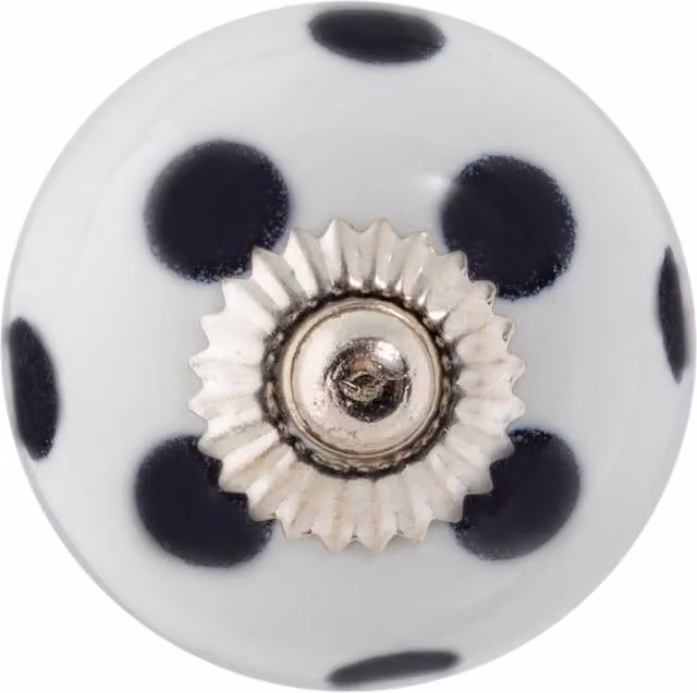 Nicola Spring Ceramic Cabinet Knob in White and Black