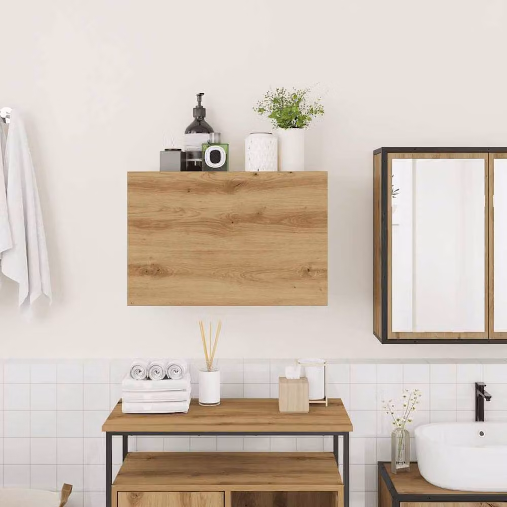 Berkfield Home Artisan Oak Bathroom Wall Cabinet, Brown, W: 60 cm, D: 25 cm, H: 40 cm – 2