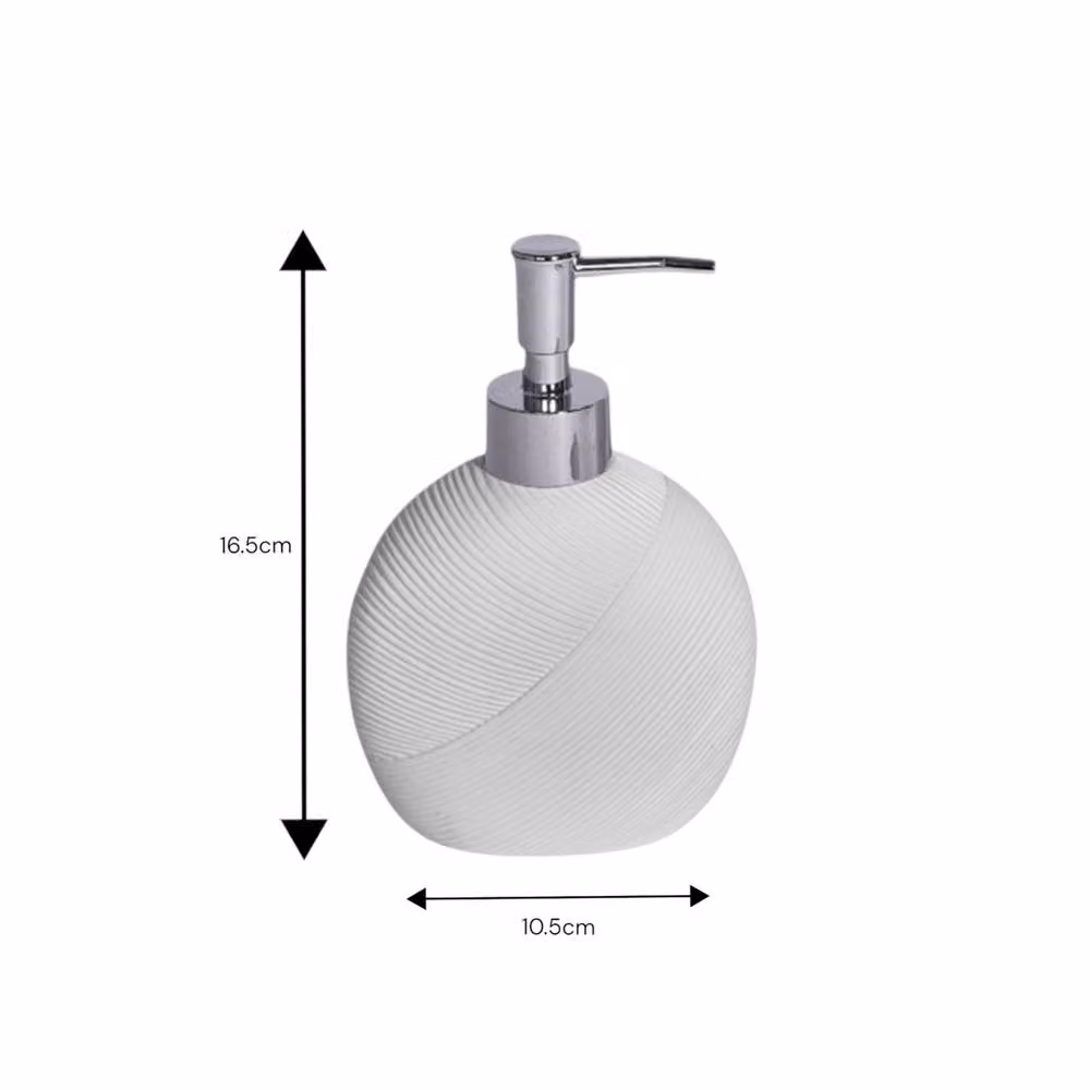 Showerdrape Ripple Textured 3 Piece Ceramic Bathroom Accessory Set in White – 2