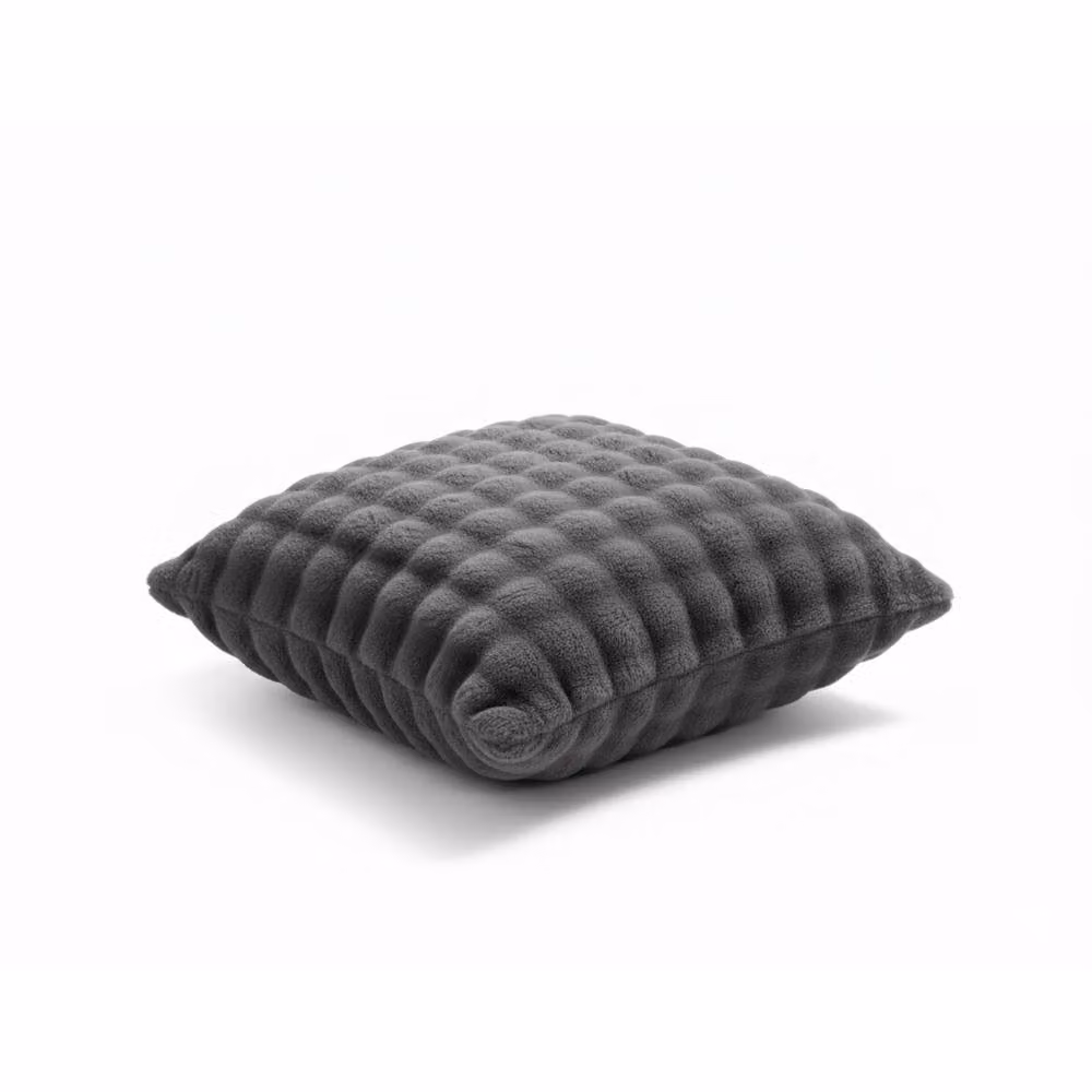 Snug City Square Teddy Plush Decorative Cushion Cover in Grey, W/D/H: 45 x 45 x 1 cm – 2