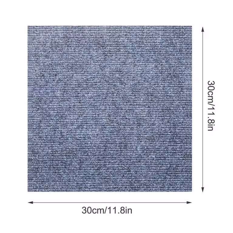 SPETLEK Patchwork Geometric Carpet Tiles in Light Grey, 40 Pieces, Diameter: 100 cm