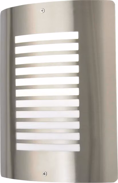 Litecraft Sigma Modern Outdoor Slatted Wall Light in Silver Stainless Steel