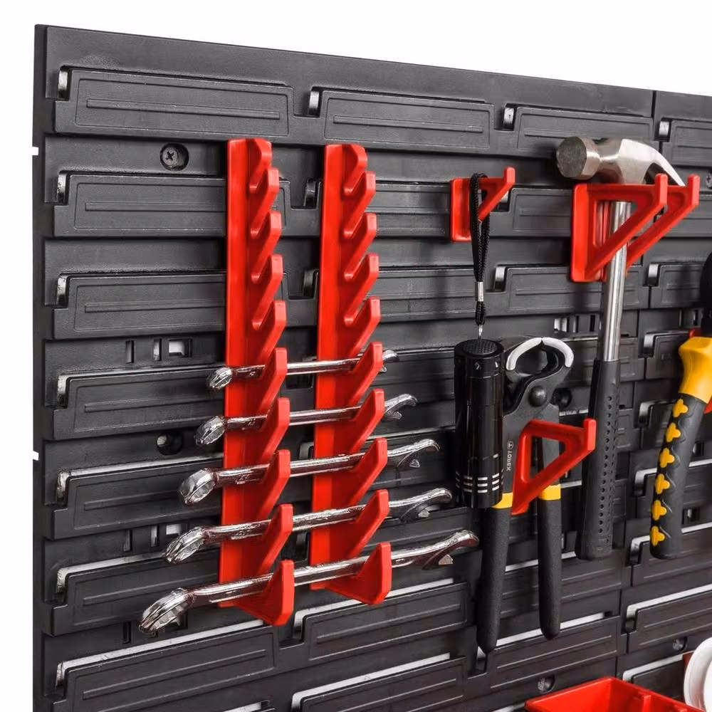 VOGREX Wall Mounted Red Plastic Pegboard Garage Storage Kit W: 77.2 cm, H: 78 cm – 2