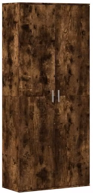 Berkfield Home Smoked Oak Highboard in Brown, W/D/H: 80 x 35 x 180 cm