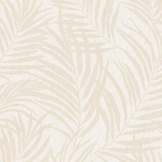 Grandeco Maui Palm Frond Leaf Textured Botanical Floral Wallpaper in Beige – 1
