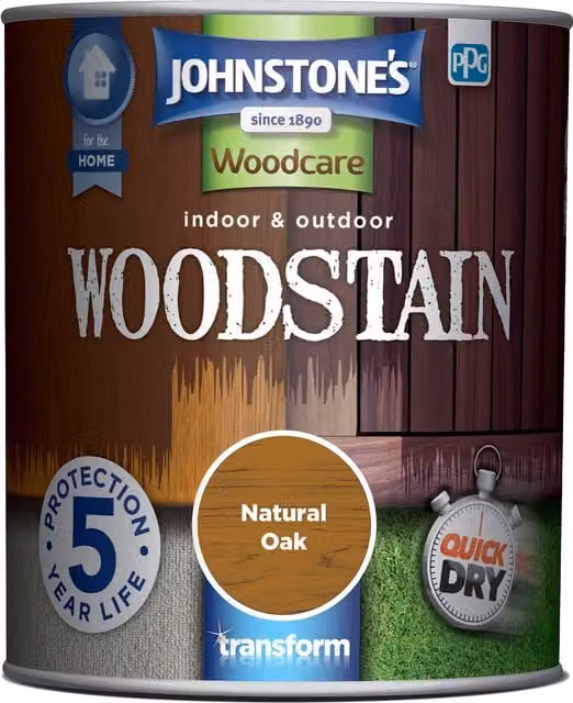 Johnstone's Interior and Exterior Woodstain in Natural Oak, 0.75 l