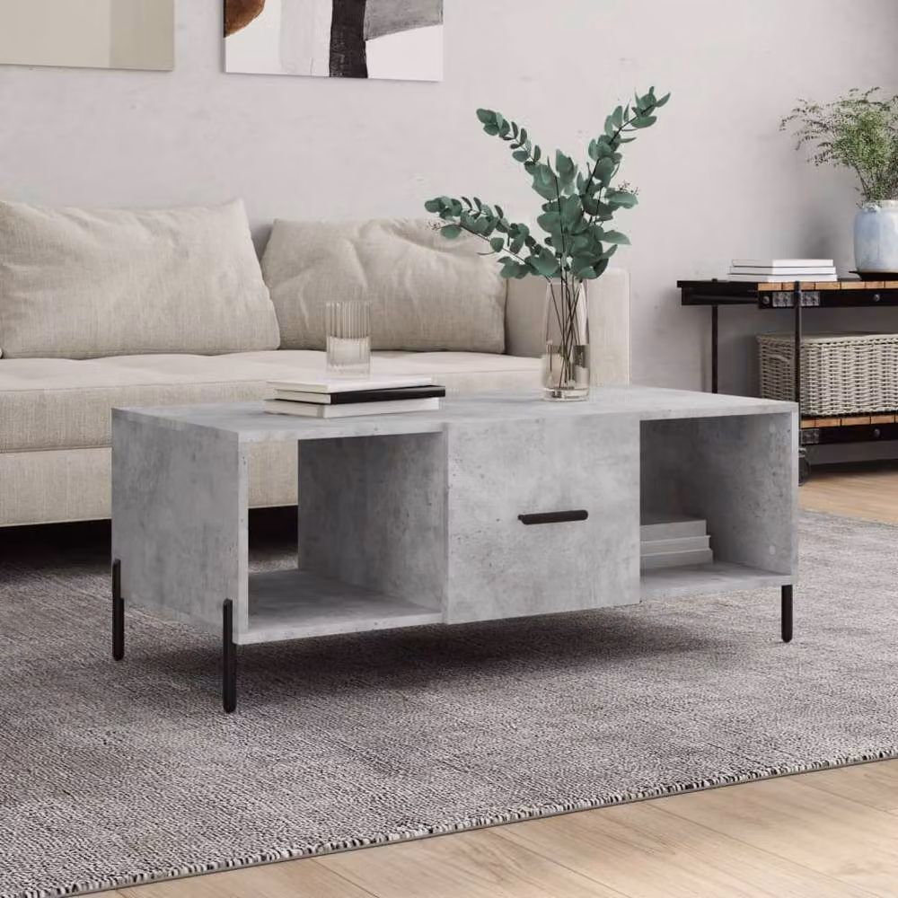 Berkfield Home Industrial Coffee Table in Concrete Grey, W/D/H: 102 x 50 x 40 cm – 2