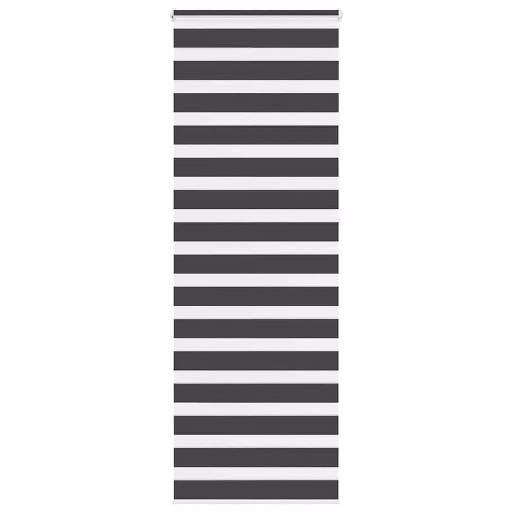 Berkfield Home Elegant Zebra Blind in Black Polyester, W: 85 cm, H: 230 cm – 2