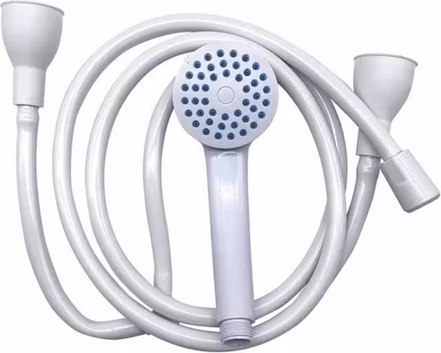 Nordara Double Tap Bath Sink Shower Head Hose Spray in White, Length: 100 cm