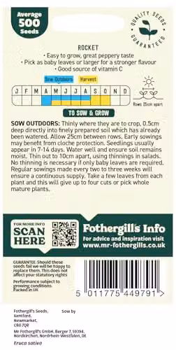 Mr Fothergill's Oh Sow Simple Rocket Green Vegetable Seeds – 2