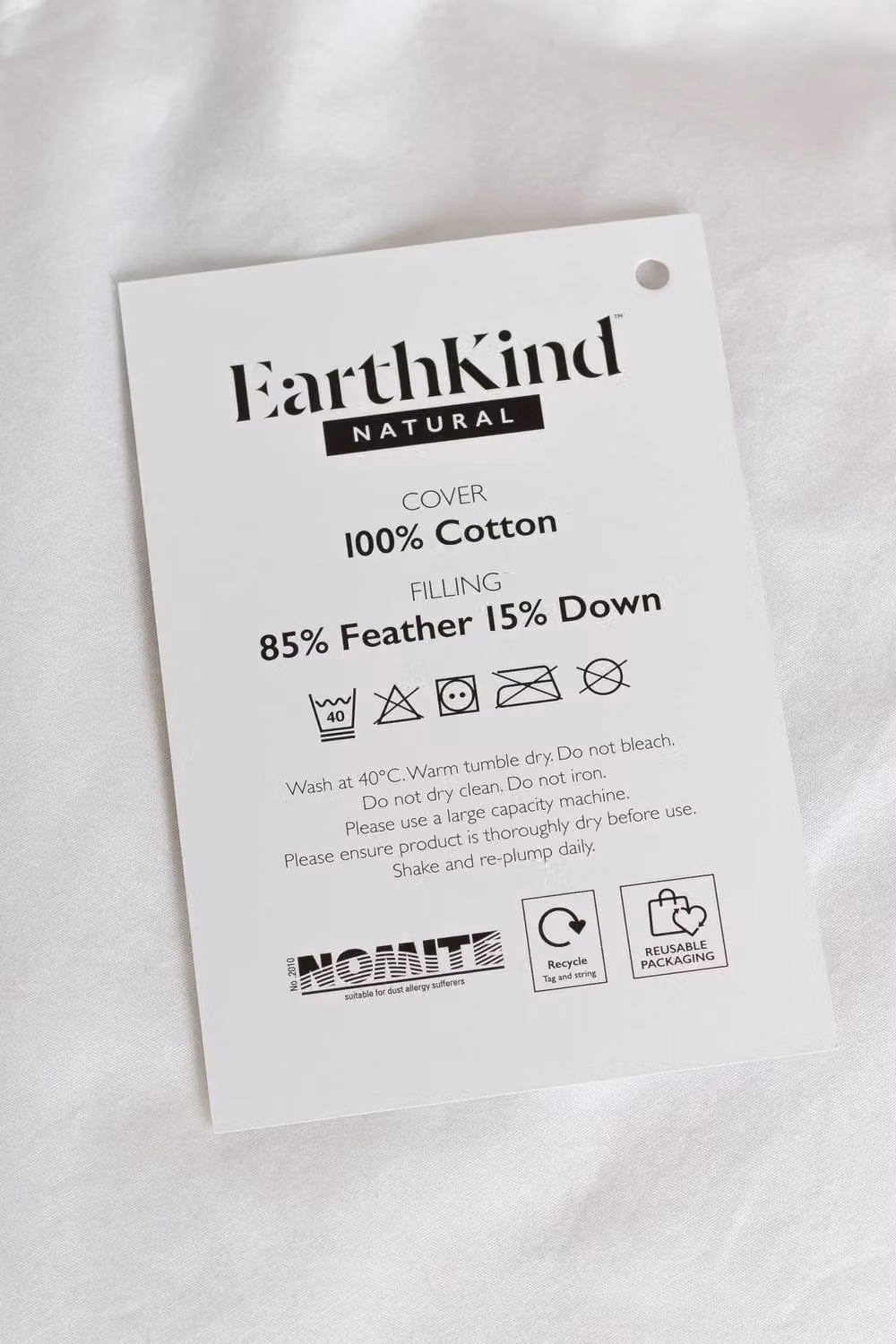 EarthKind White Feather and Down 10.5 Tog All Year Round Double Duvet – 5