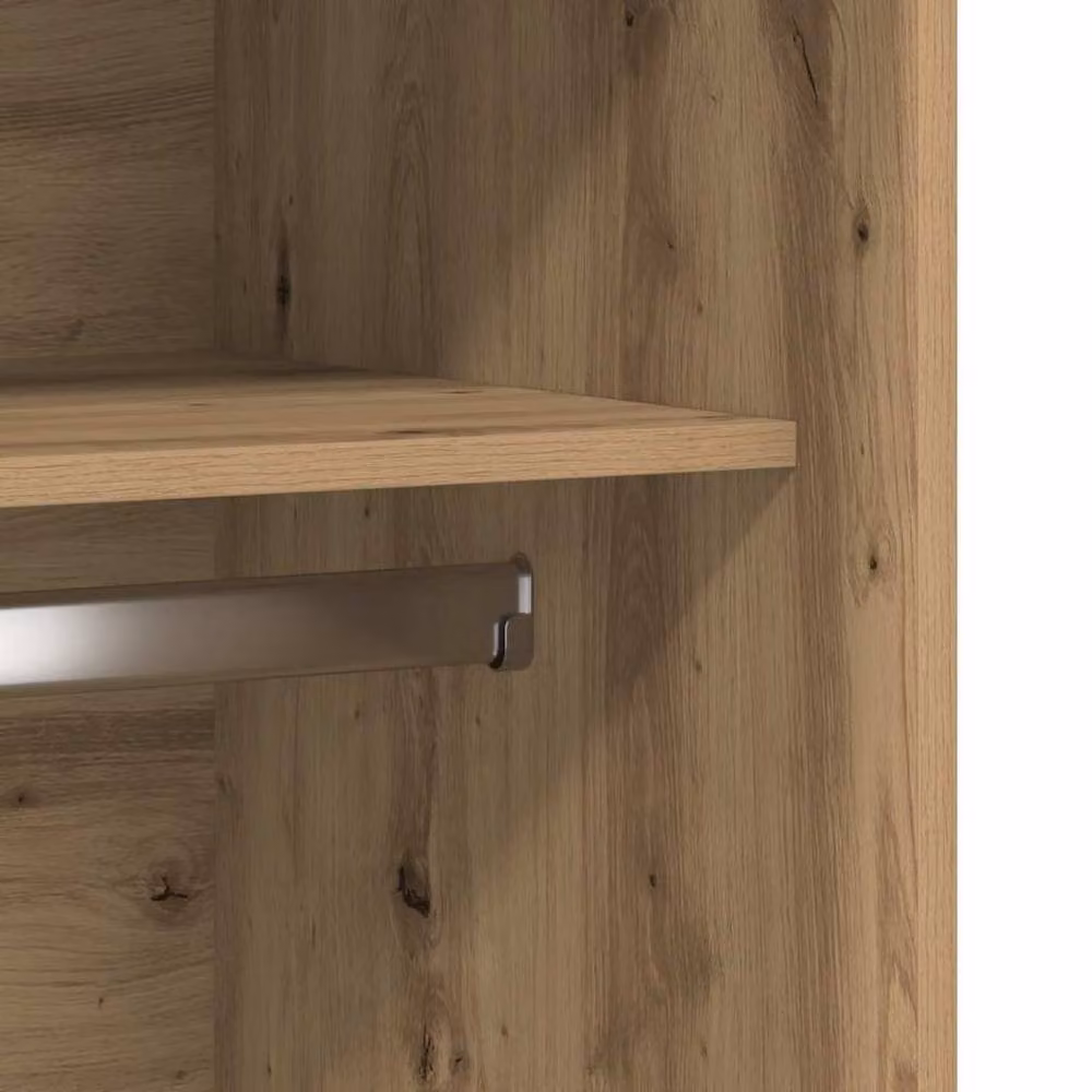 Berkfield Home Artisan Oak Wardrobe in Brown, W/D/H: 100 x 50 x 200 cm – 3