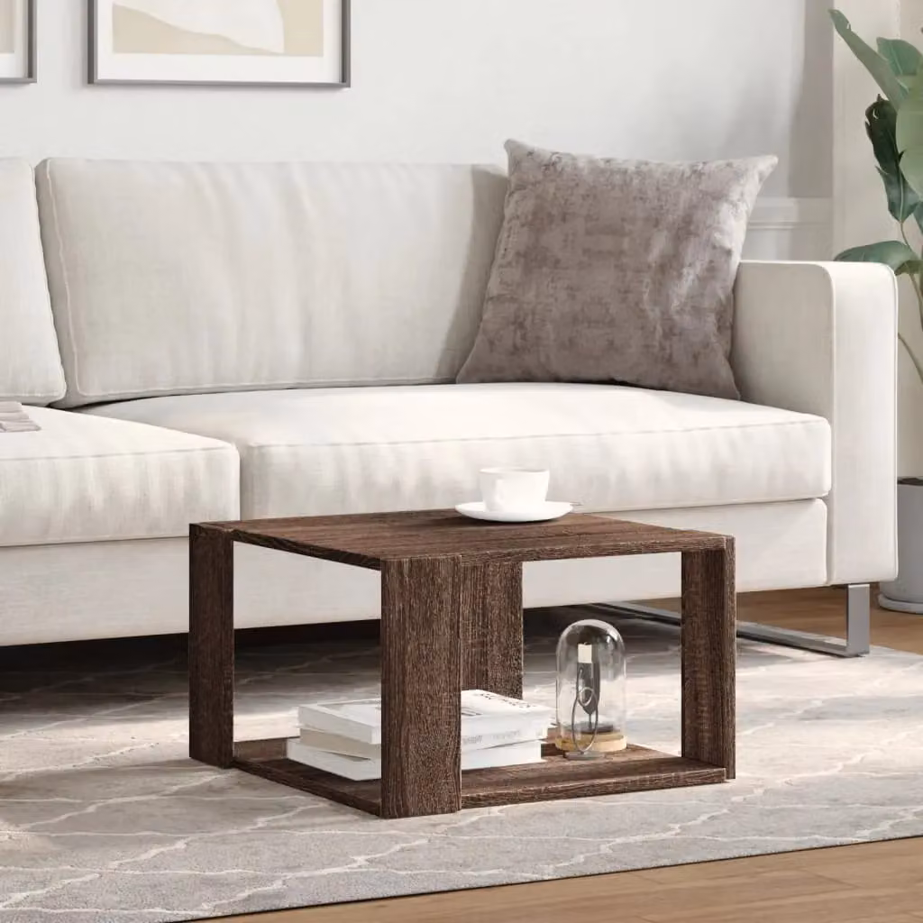 Berkfield Home Brown Oak Coffee Table, W/D/H: 51.5 x 51.5 x 30 cm – 3