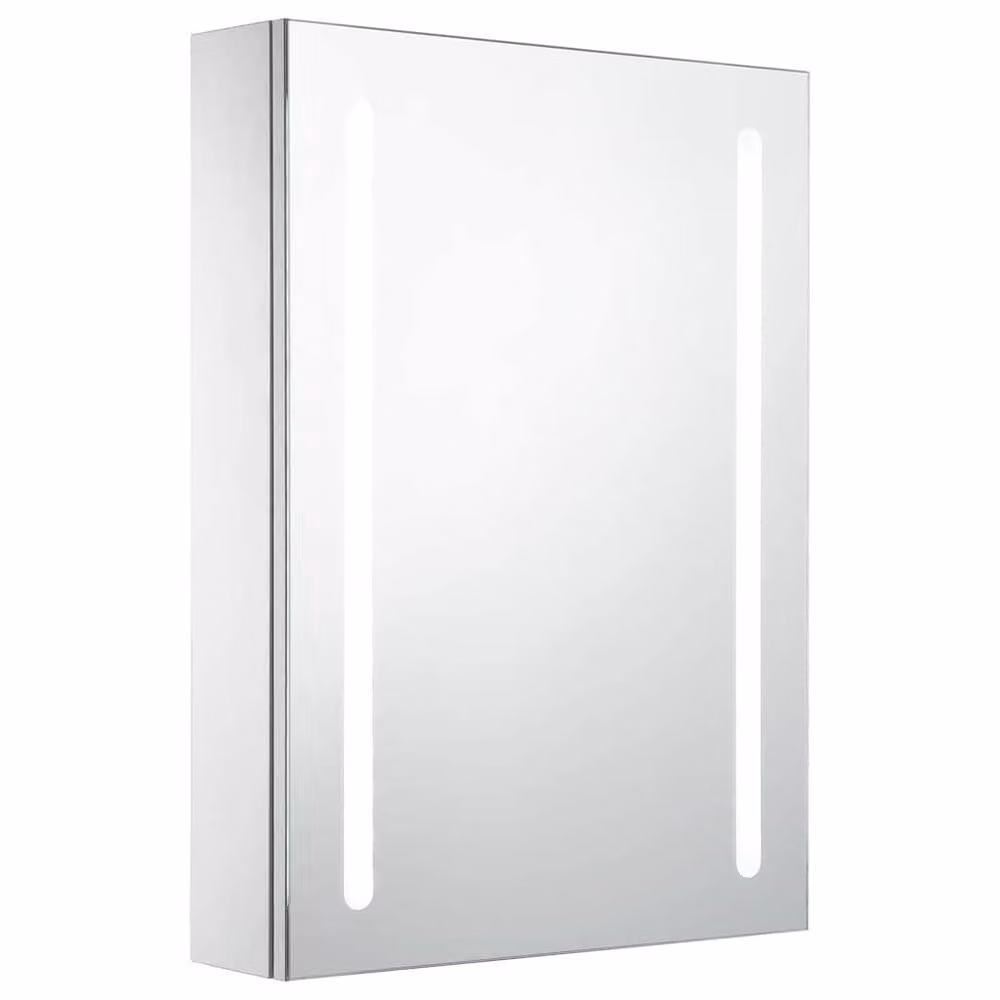 Berkfield Home LED Bathroom Mirror Cabinet in White, W/D/H: 50 x 13 x 70 cm – 2