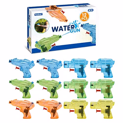 YouCute 12 Pack Water Gun Pistol Squirt Toys in Green, Red and Blue – 1