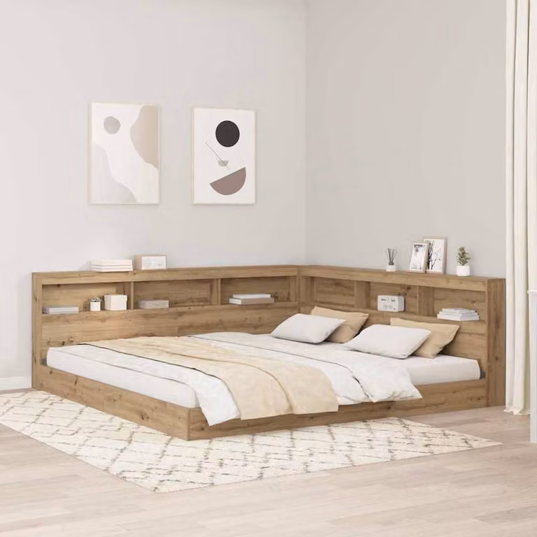 Berkfield Home Artisan Oak Storage Headboard with Shelf, Brown, Width: 180 cm