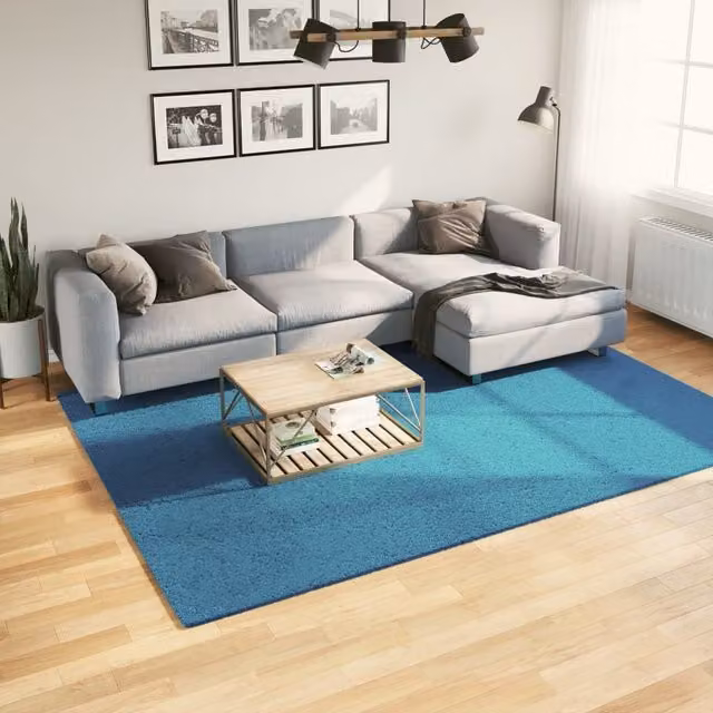 Berkfield Home OVIEDO Short Pile Rug in Turquoise Blue, W: 200 cm, D: 280 cm