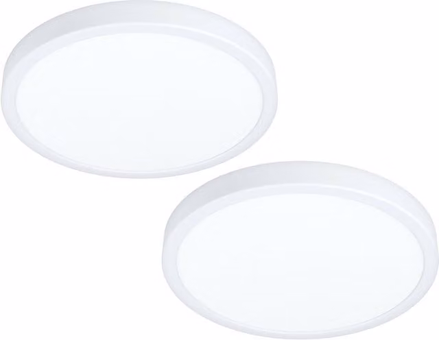 Loops 2 Pack White Modern Round LED Ceiling Light with Plastic and Metal Shade