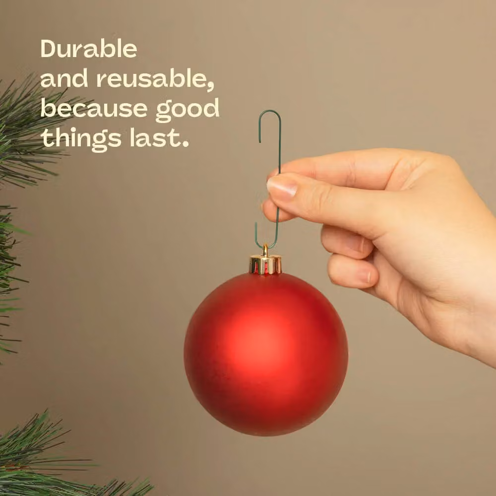Christmas Village Metal Bauble Hooks in Green, Silver and Gold – 3