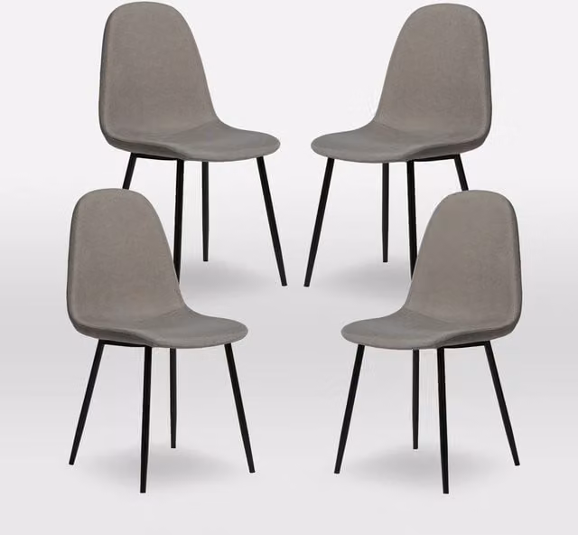 Home Garden Direct Asteria Dining Chairs Set of 4 in Light Grey – 1